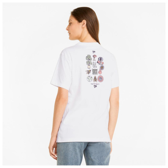 Puma Γυναικεία κοντομάνικη μπλούζα Downtown Relaxed Graphic Tee Puma Γυναικεία κοντομάνικη μπλούζα Downtown Relaxed Graphic Tee